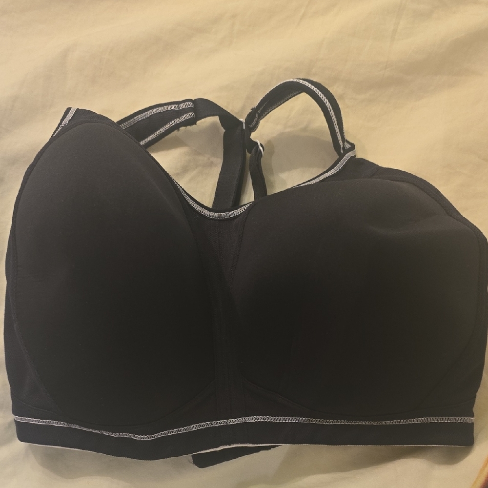 Freya Black Sports Bra with White Trim